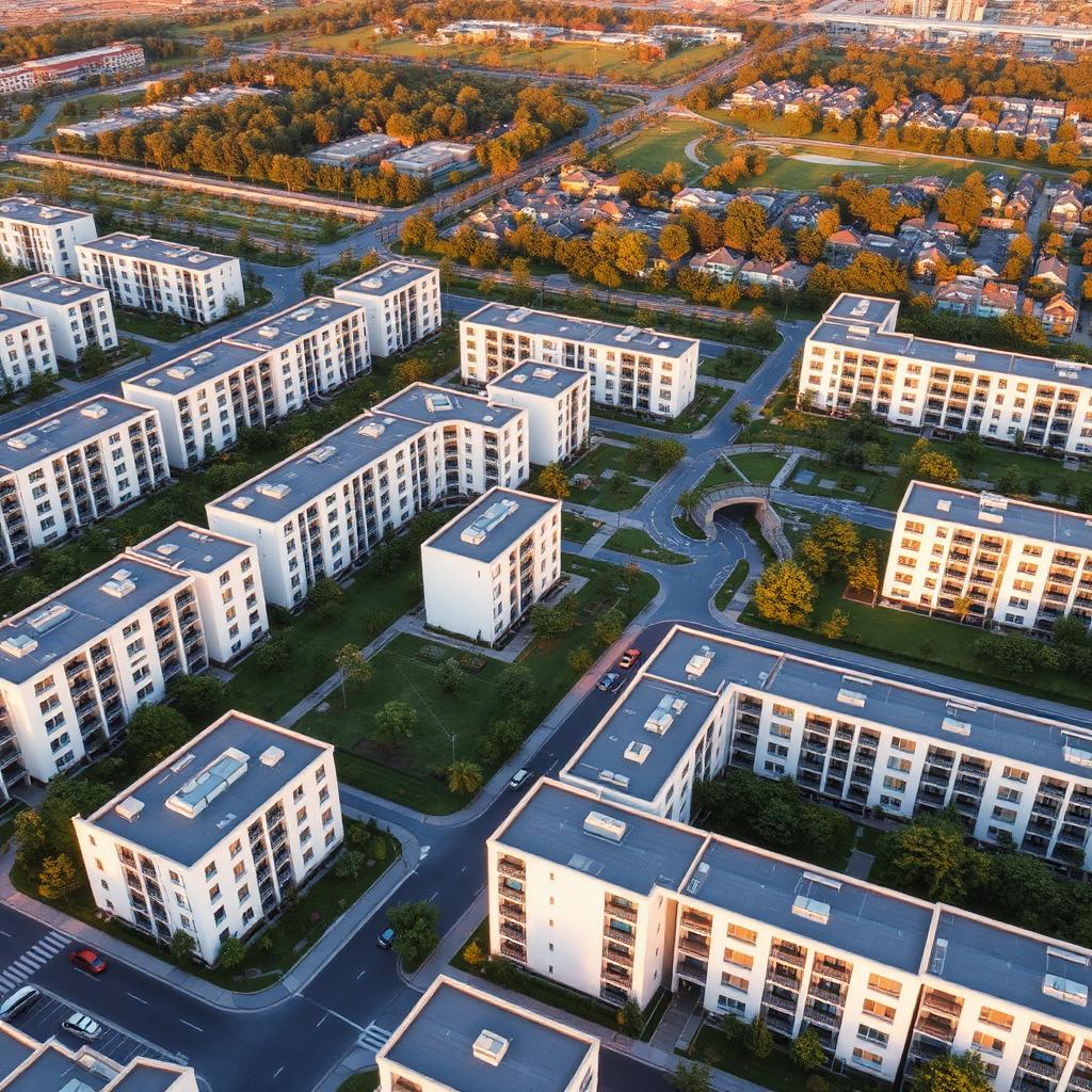 Aerial view of residential community